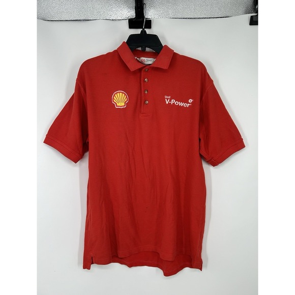 Shell V Power Gas Station‎ Employee Uniform Work Shirt Short Sleeve Mens Large - Picture 1 of 7